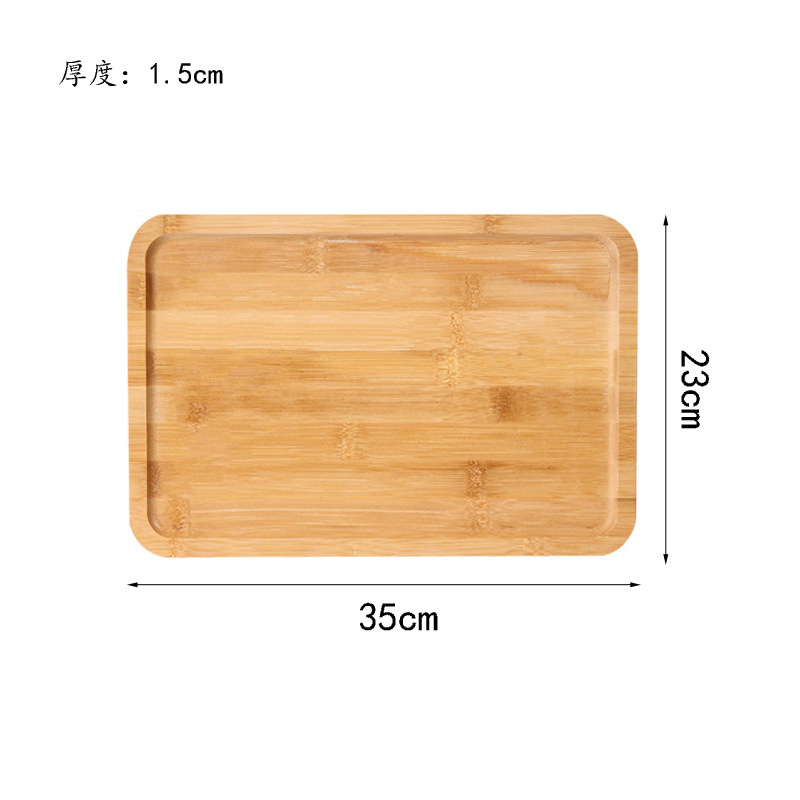 竹の木のトレーの日本式の長方形の家庭用の木のトレーの竹のお茶のトレーのホテルの洋食の食事の皿の木の皿|undefined