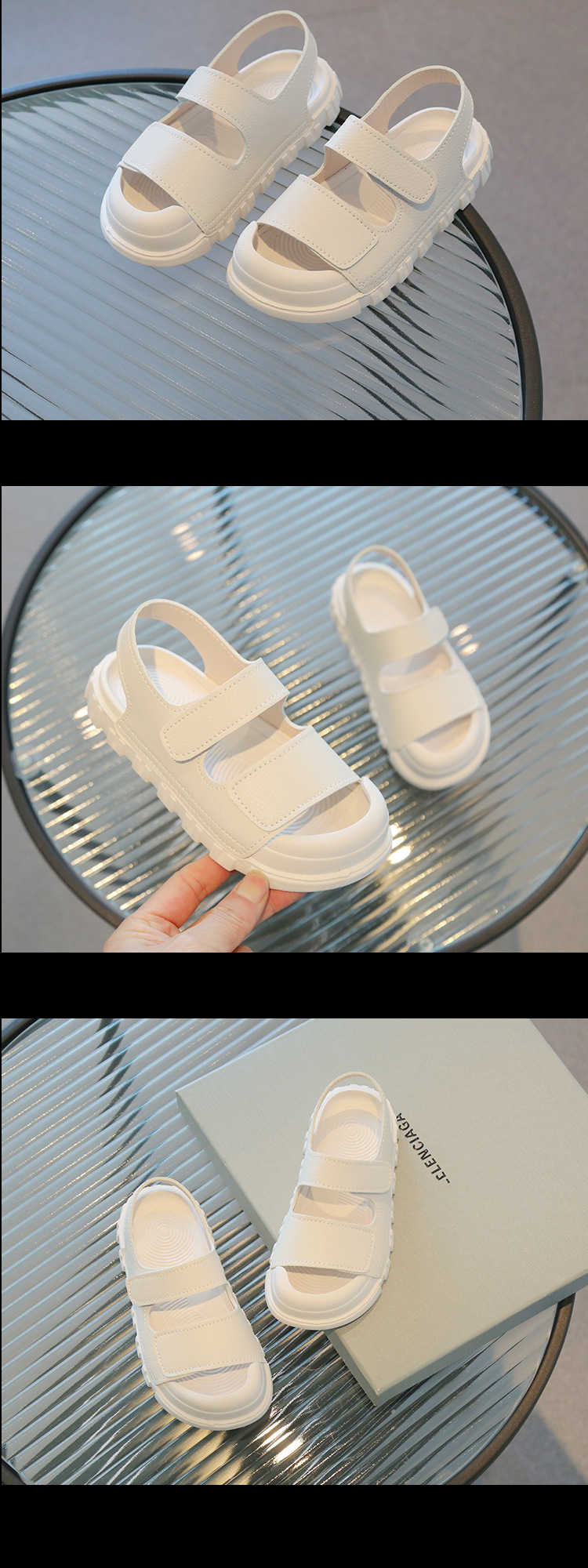Koreanische Version von Freizeitsandalen mit dicken Sohlen für große Kinder, Jungen und Mädchen, Strandschuhe, Sommerneuheit 2023_voghion.com