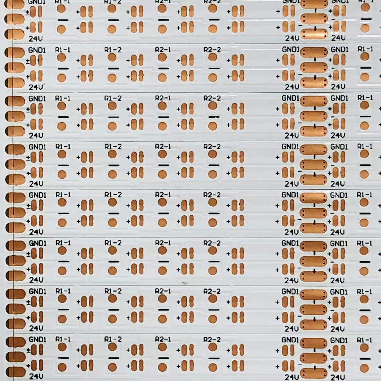 FPC柔性线路板6048 3527 24V 120D/M 双色双排 6灯4电阻 背面开窗