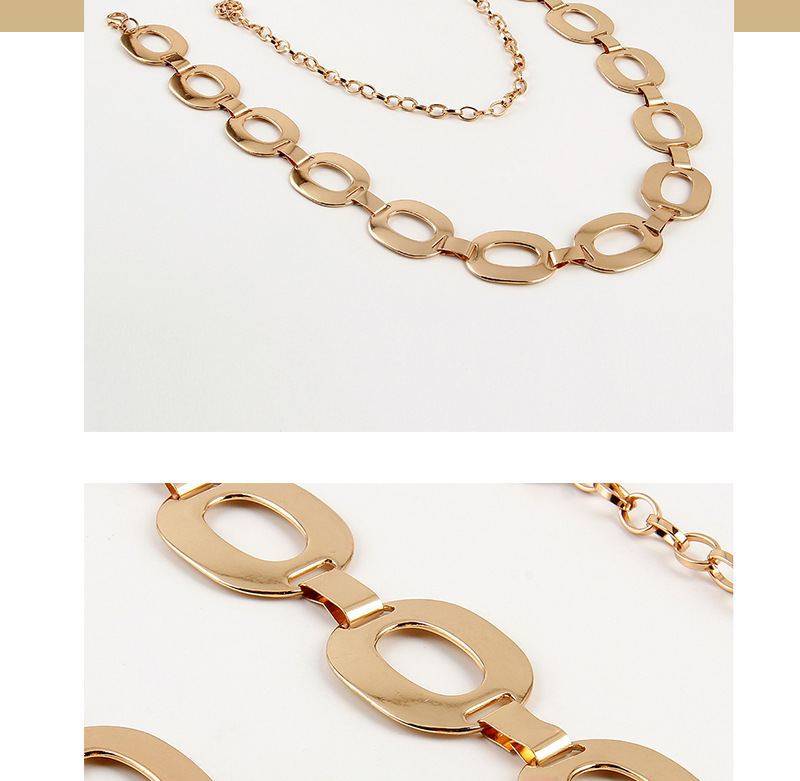145g Weight Waist Chain Classification 1 Piece Quantity Holiday, Party, Street Occasion Metal Material Oval, Belt Pattern Women's Gender Streetwear Style Streetwear Oval Belt Metal Women's Chain Belts 1