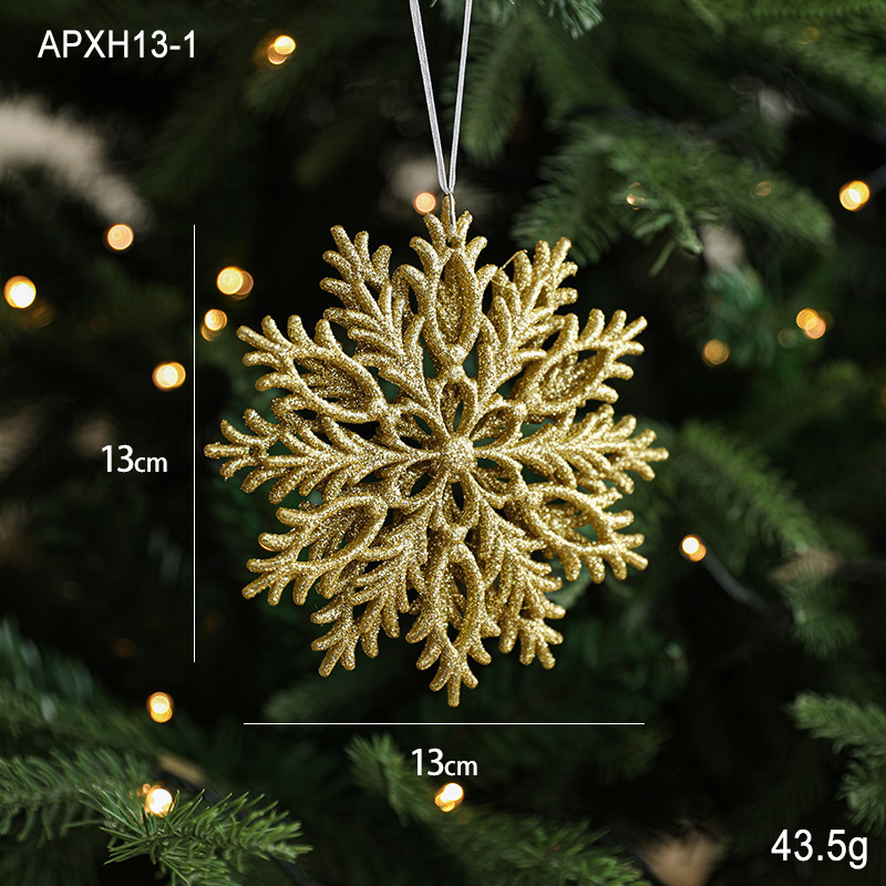 香港恒クリスマス金色プラスチック粉をまいた雪の花片はクリスマスツリーの装飾品を飾ってクリスマスの配置材料を飾ります。|undefined