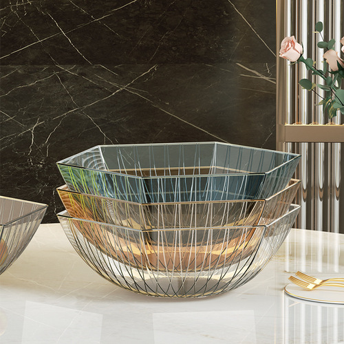New Light Luxury Fruit Plate Home Living Room Coffee Table Decor Candy Plate Snack Plate Fruit Plate High-End Sense