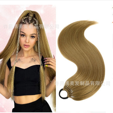 Wig Ponytail Length 80cm Straight Hair Synthetic Ponytail Hair Extensions High Temperature Silk Women's Ponytail Fake Braids Wholesale