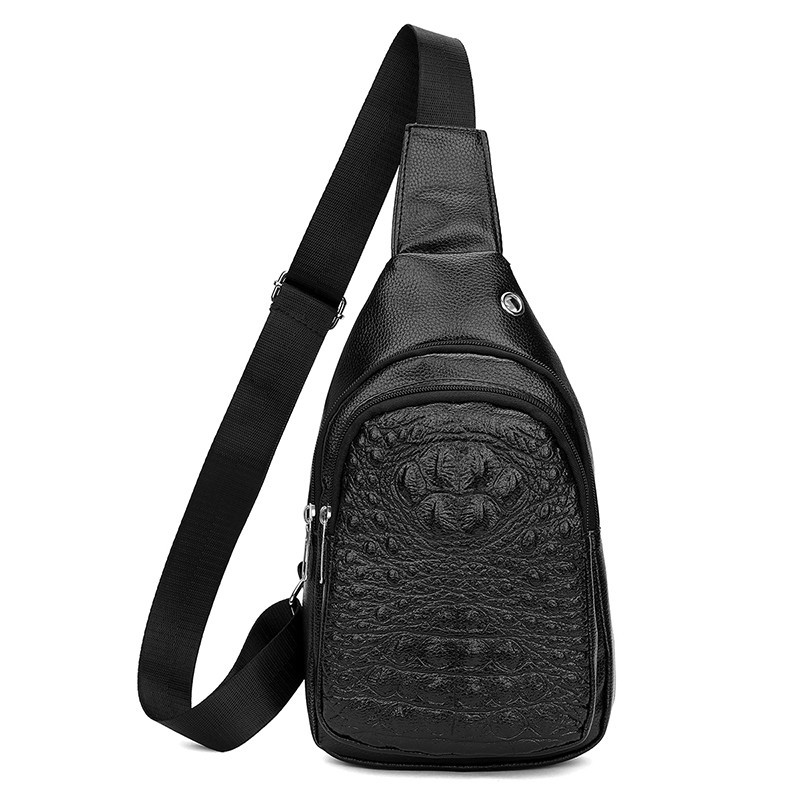 001 Zaino casual da uomo con motivo a coccodrillo, alla moda, di grande capacità, in pelle PU, con tracolla_voghion.com