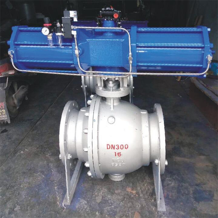 Q647H-10C气动金属硬密封球阀 Q647H硬密封固定球阀 DN65法兰球阀