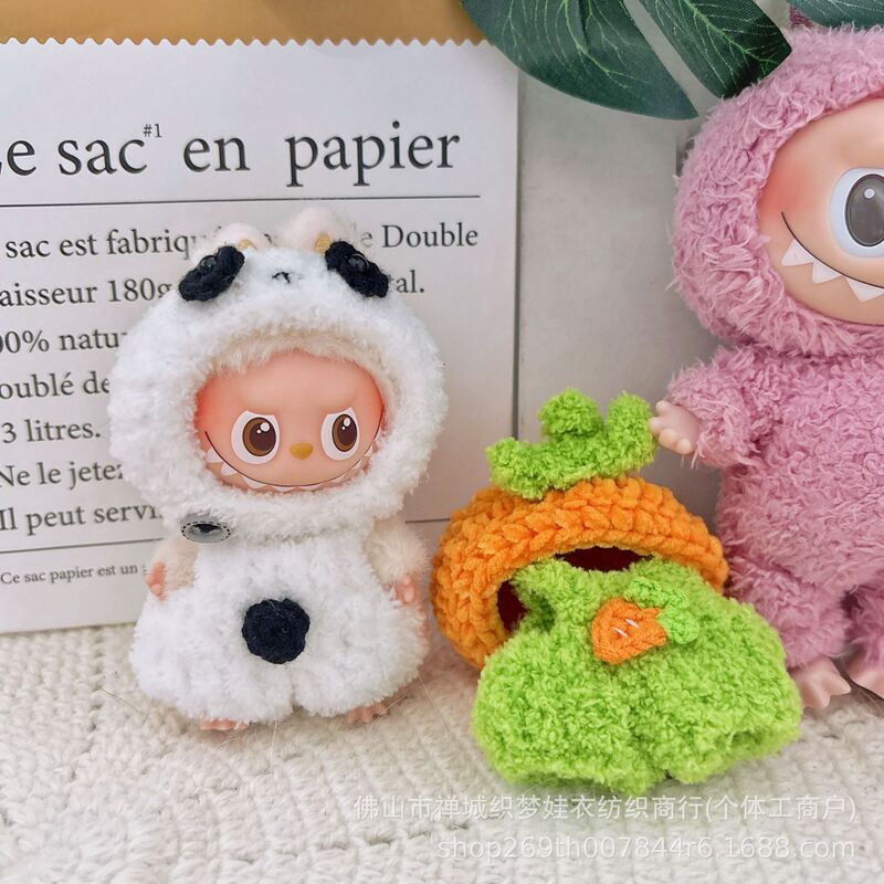 10cm Mini Labubu 4.0 Clothes Labubu 4Th Generation Doll Clothes Handmade Crochet Doll Accessories Replacement