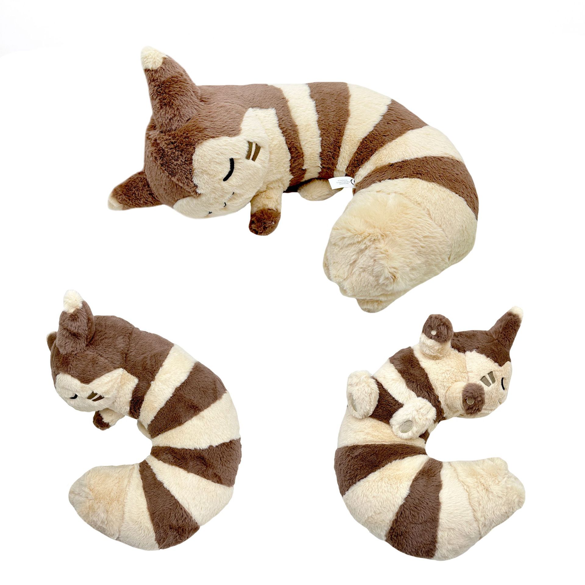 Cross border new product Furret plush big tail neck pillow plush toy doll_voghion.com