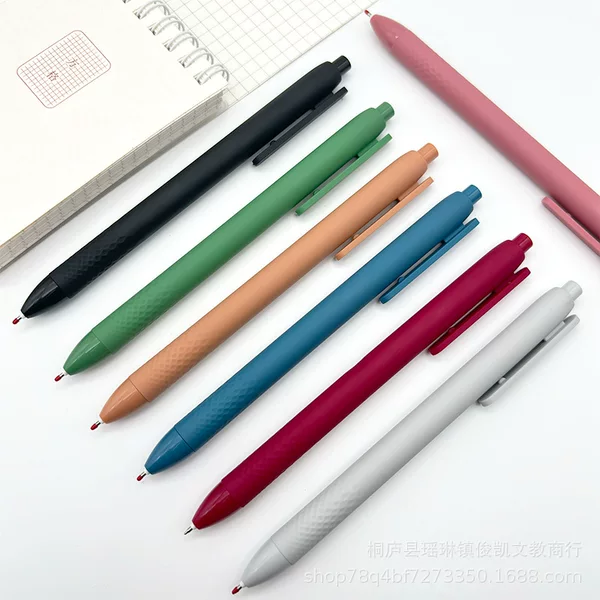 Click-Action Advertising Pen, Spray-Glue Gel Pen, Retro Color Business Signature Pen, Black Carbon Ink Pen, High Aesthetic Value