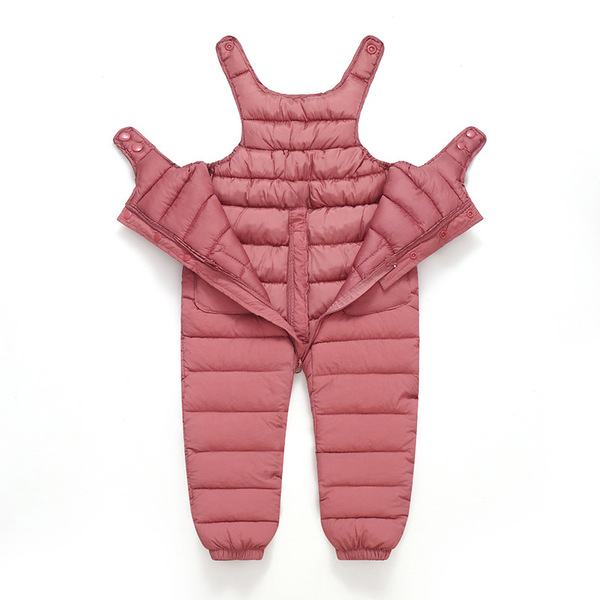 Demi-season children's trousers with down for early age