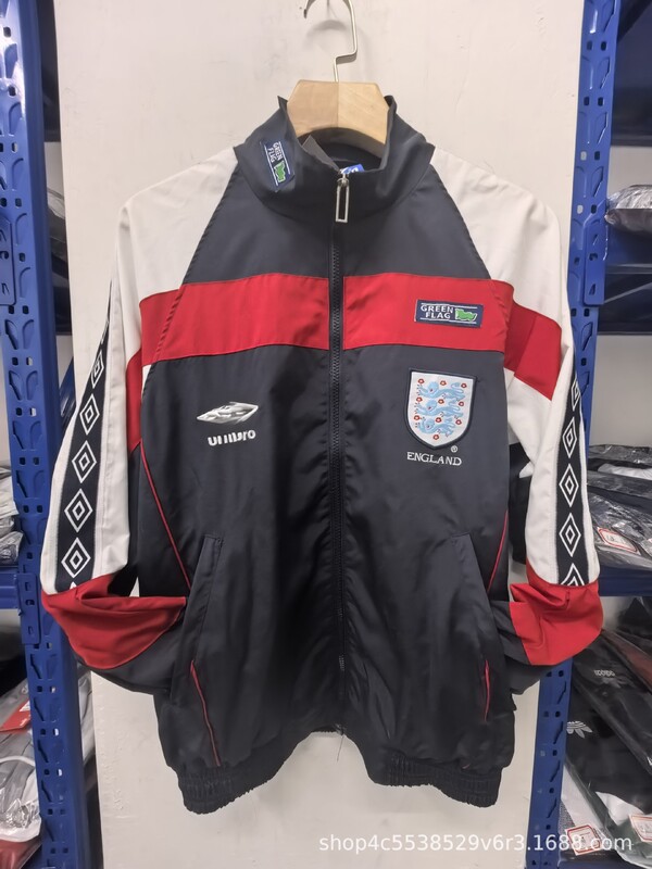 高品質パリフランスマン L ロイヤルレトロ刺繍肥厚ジッパー防雨ウインドブレーカーサッカーユニフォームファン|undefined