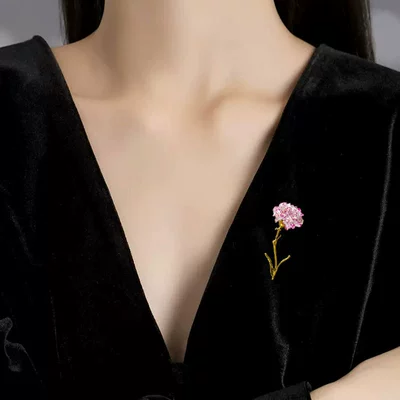 Yaxa sancaqları enamel carnation flower brooch