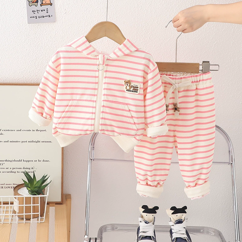 Spring long-sleeve, set for early age, Korean style, children's clothing