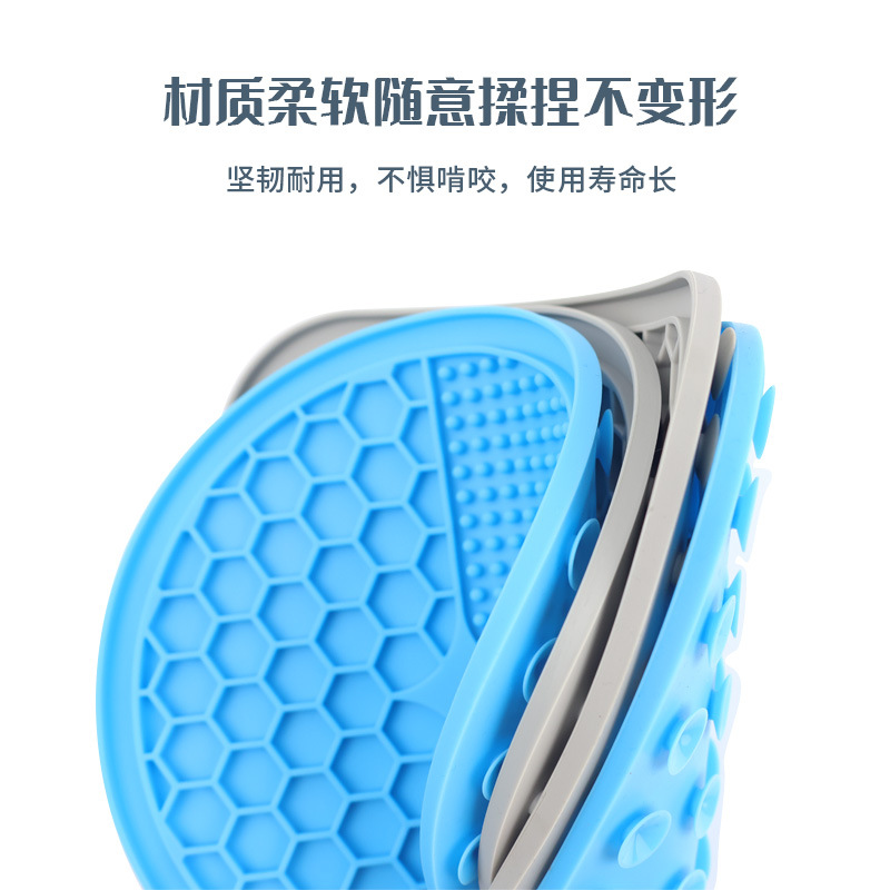 Productos para mascotas silicona perros almohadilla de goma de cama para perros comer tazón de comida lenta para perros comida de panal ventosa almohadilla de lamida