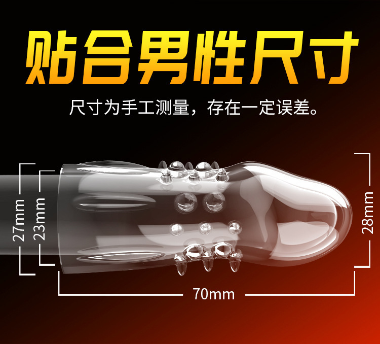 Pleasure Point Glans Sleeve Transparent TPE Wolf Tooth Lock Sperm Ring — detail image 14