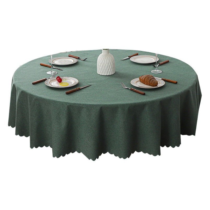 Mantel de algodón y lino de lujo accesible estilo ins, mantel impermeable y a prueba de aceite, mantel sin lavado, mantel redondo antideslizante para restaurante de hotel, venta al por mayor