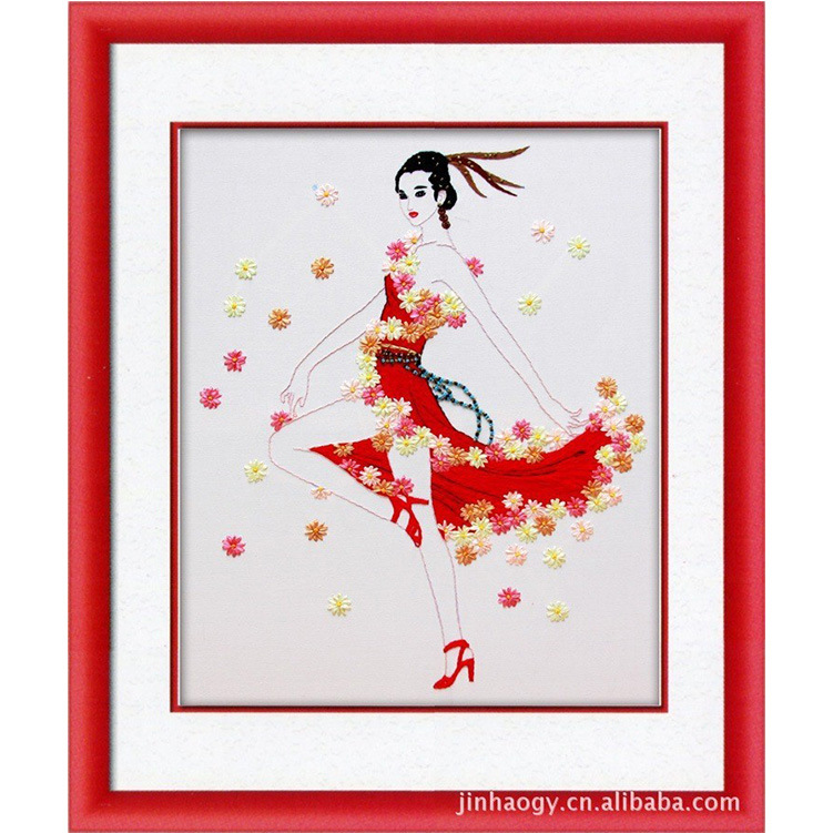 Bordado a mano DIY cinta bordado colgante pintura principiante bordado punto de cruz sala de estar pintura decorativa Lu bordado niños pequeña pintura colgante