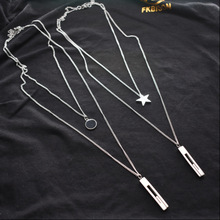 新款冷淡风项链女ins简约情侣网红嘻哈长款百搭钛钢毛衣链配饰男