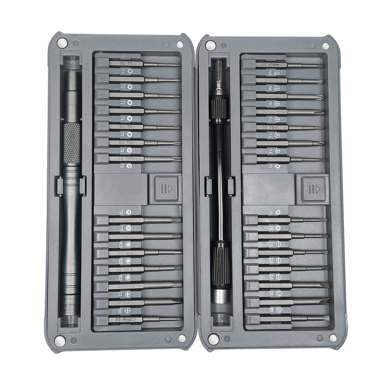 Aleación de aluminio, imán fuerte alargado S2, teléfono móvil, computadora, telecomunicaciones, reloj, reparación, desmontaje, juego de destornillador multifunción