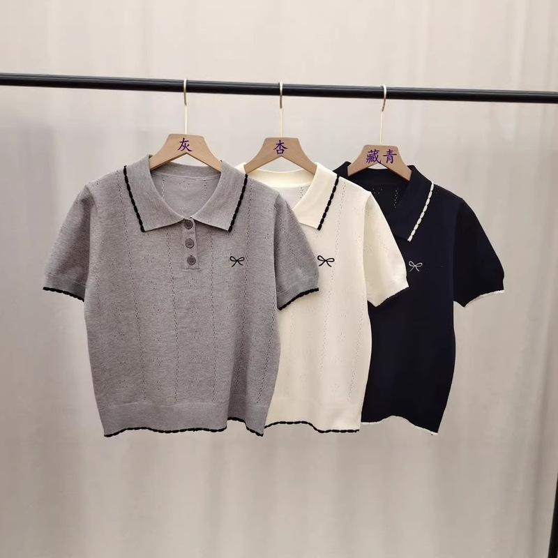 2026 Summer New Style Hollow Embroidery Slimming Long-Sleeve Knit Sweater Outerwear Knit Top for Women 2026 Summer New Style Hollow Embroidery Slimming Long-Sleeve Knit Sweater Outerwear Knit Top for Women