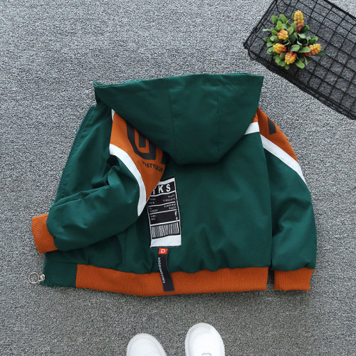 Boys' spring jacket 2024 new children's jacket hooded top spring and autumn handsome middle and large children's jacket
