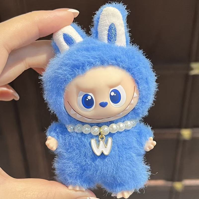 mini版labubu4代珍珠项链迷你拉布布挂件26个字母吊坠配件娃衣|undefined
