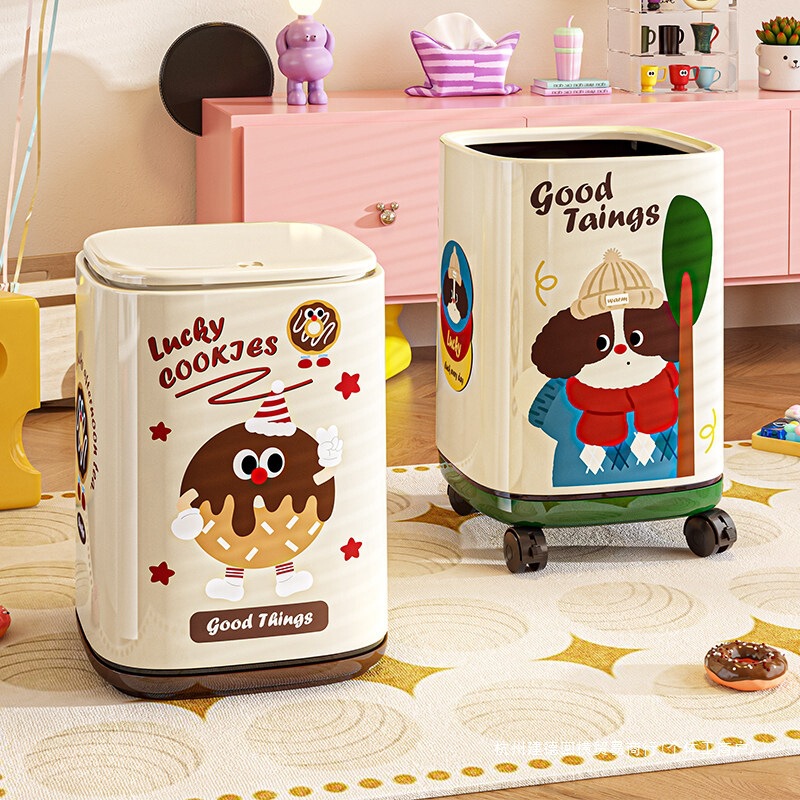 Cute and Stylish Trash Can for Home Use, 2025 New Model with Lid, Suitable for Living Room, Bathroom, and Bedroom, Large Size Trash Bin Cute and Stylish Trash Can for Home Use, 2025 New Model with Lid, Suitable for Living Room, Bathroom, and Bedroom, Large Size Trash Bin