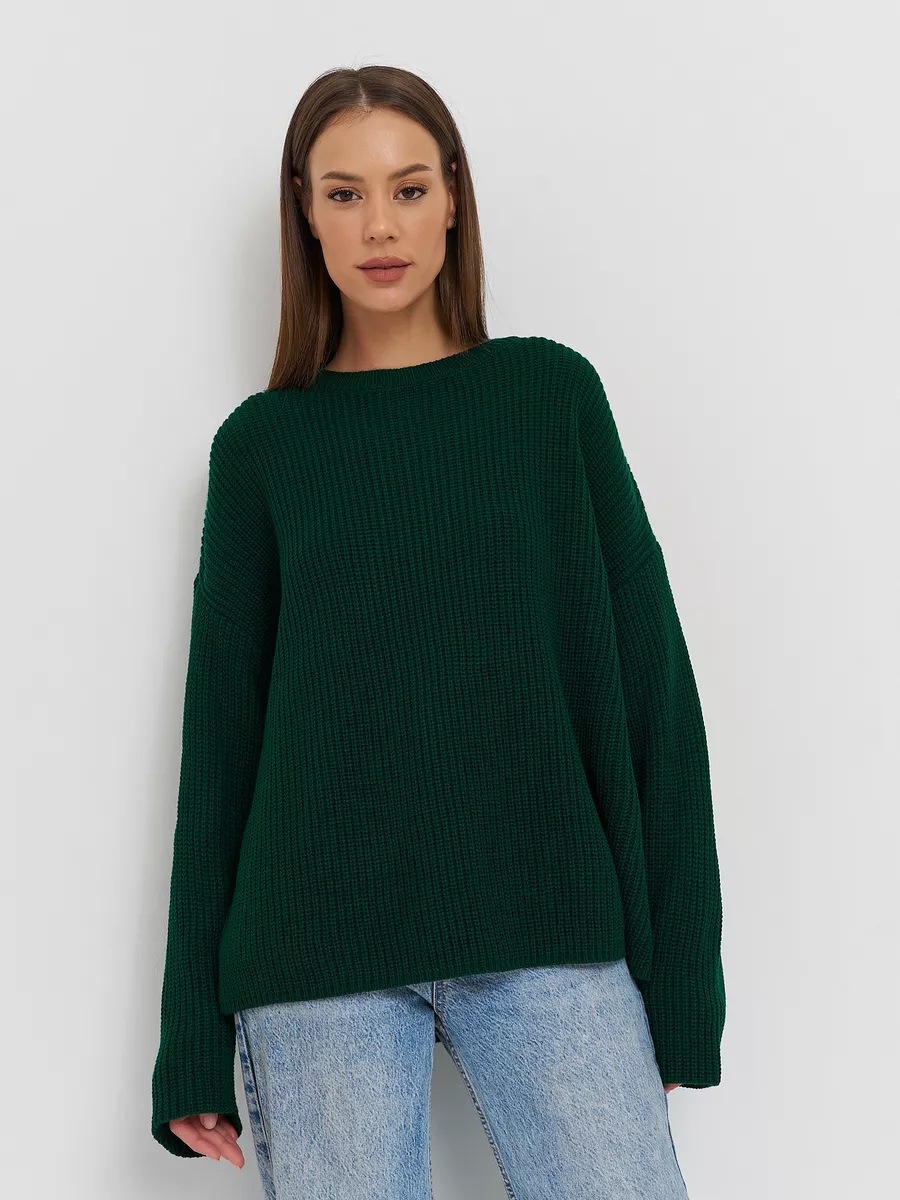 Europa y los Estados Unidos transfronterizos 2025 otoño y invierno hoodie de cuello redondo suelta fundación de manga larga camiseta de punto casual suéter mayorista