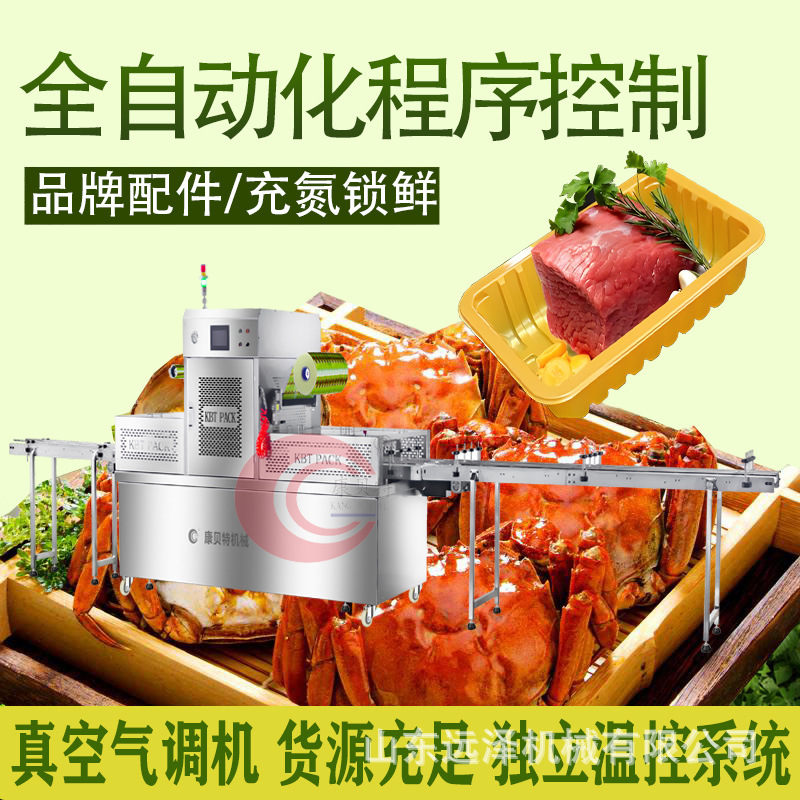 黑鱼片连续式气调封盒 真空包装机糙米饭 凉皮封口盒式锁鲜包装机