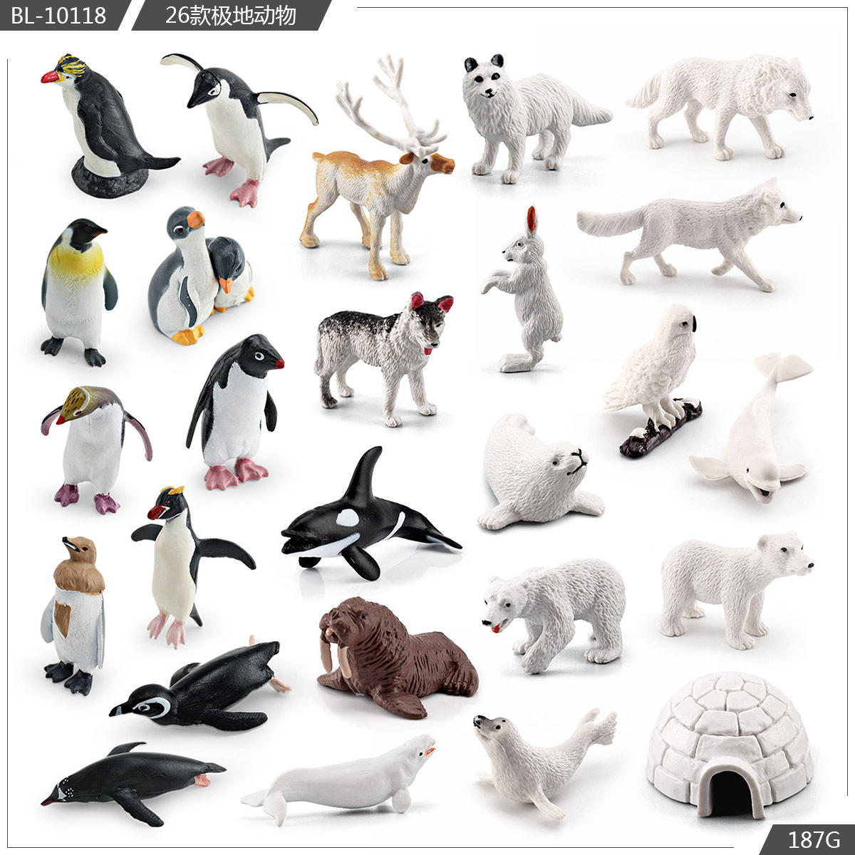 Exportación transfronteriza simulación modelo de animales polares mini animales de invierno ártico beluga morsa cognición educación temprana decoración