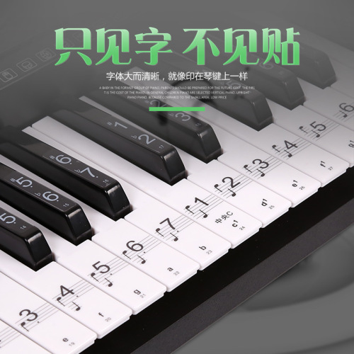88/61/54/49-key piano electronic keyboard transparent keyboard stickers staff notation phonetic notation scale stickers