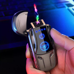 电弧打火机跑车造型金属打火机充气防风电弧LED屏 触摸智能打火机
