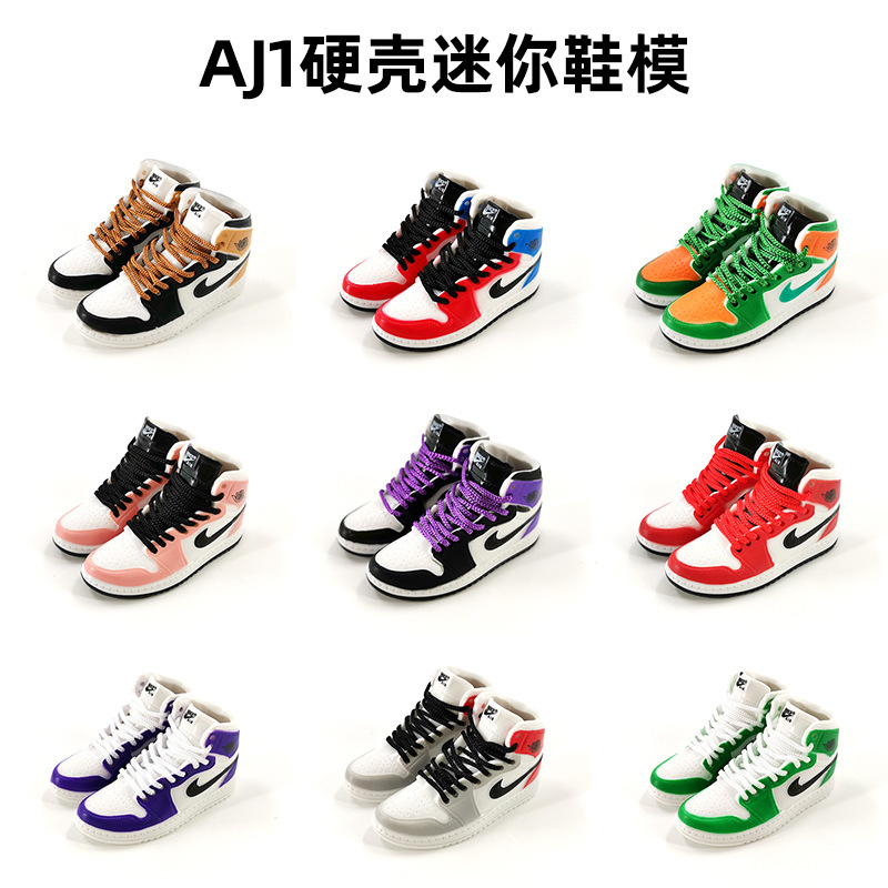 Aj Shoe Mold Abs Keychain Aj1 Hard Shell Mini 3D Stereo Basketball Shoes Trendyy Surprise Blind Box Bag Pendant