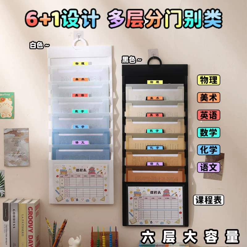 Настенная сумка для ручного пианино для студентов Многофункциональный A4 утолщение 6 сеток для хранения документов сумка для хранения
