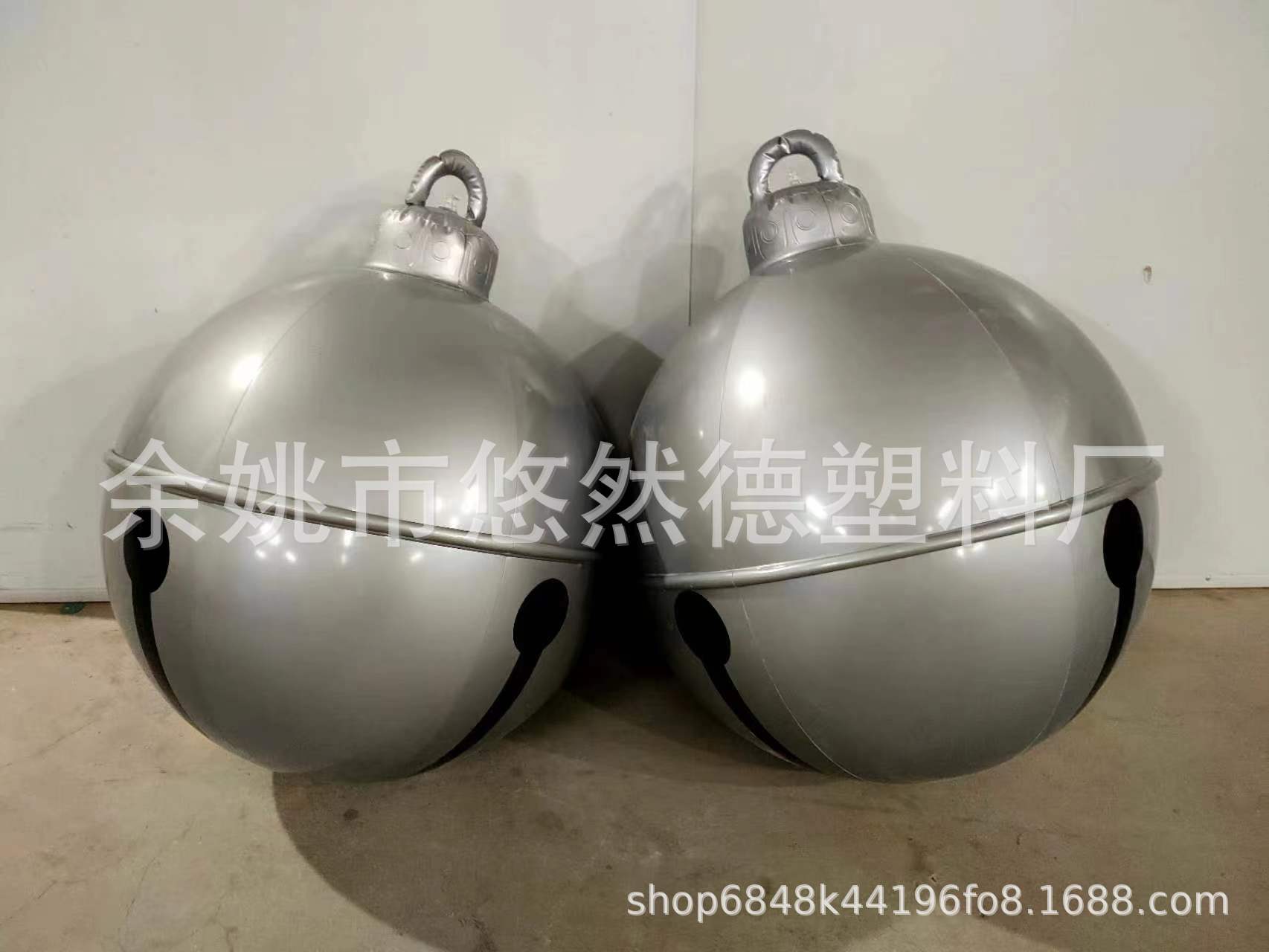 Navidad decoración campana globo 60cm diversión al aire libre impresión PVC inflable Bola de juguete artesanía