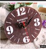 Cross -border 12cm hanging clock density board hanging bell creative European and American quiet bell manufacturers spot cross -border creative mute clock