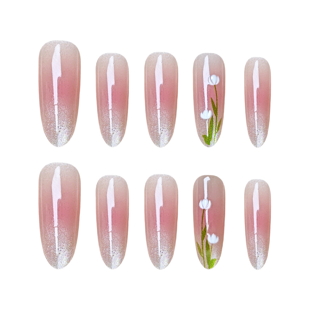 10 piezas de uñas de uñas de uñas de brillo de código dividido en 3D pegatinas de uñas degradadas en relieve de flores