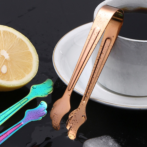 Manufacturer wholesale 304 stainless steel ice tongs, creative bar ice cube tongs, home food sugar cube tongs, ice tongs, towel tongs