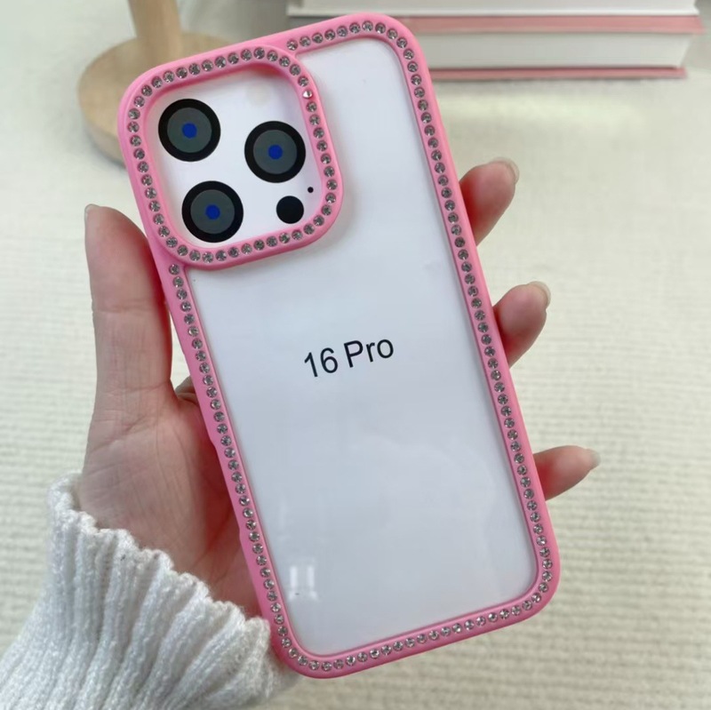 苹果16E手机壳闪钻透明壳适用iPhone15手机套全包17pro滴胶保护套|undefined