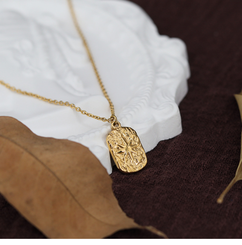 Fashion Square Titanium Steel Pendant Necklace 1 Piece