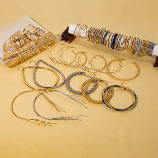 European and American Design Gold Wire Spiral Multi-Layer Bracelet Necklace Accessible Luxury High-End Metal Ins Style Fashion Jewelry for Women