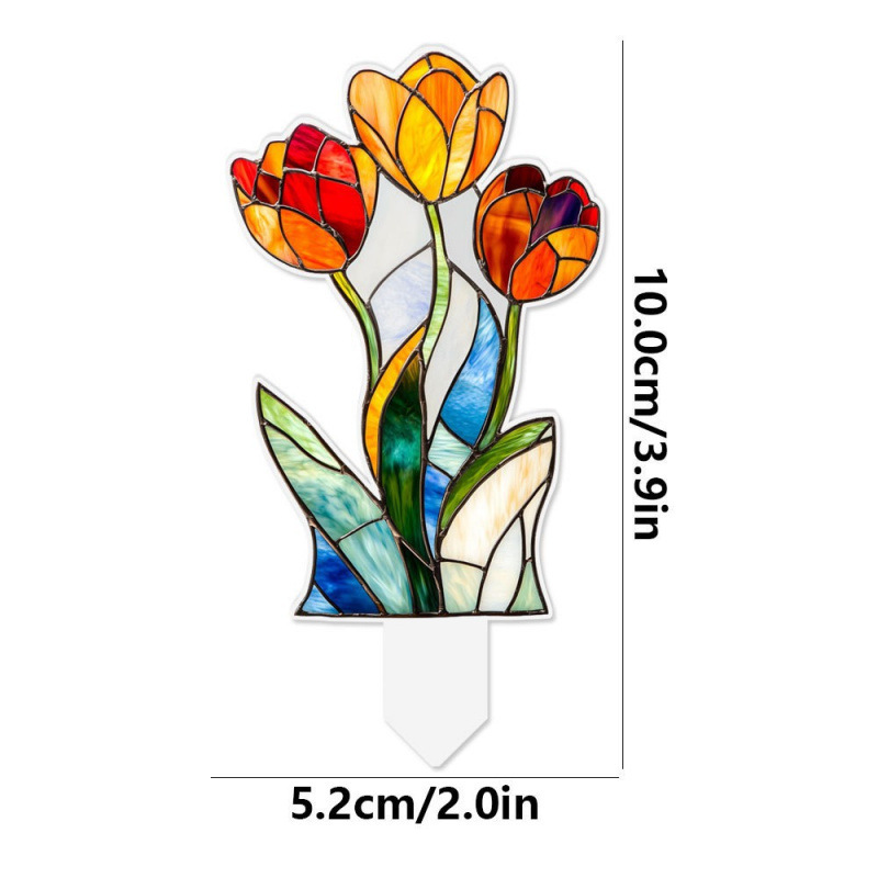 跨境新款2D亚克力盆栽花盆栽装饰插件户外草坪装饰植物摆件|undefined