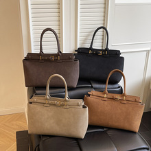 复古美拉德手提包包女新款商务通勤女士公文包轻奢高级感托特包