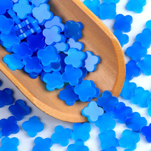 2067-Special Price Natural Blue Agate Four-Leaf Clover Bare Stone DIY Jewelry Accessories Inlaid Pendant Necklace Material