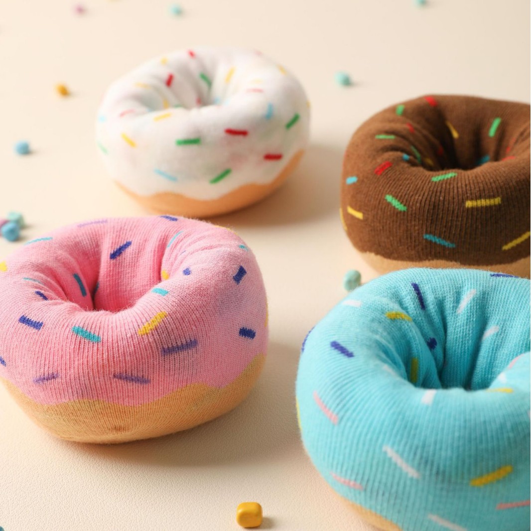Donut dibujos animados lindo hip-hop parodia algodón deportes calcetines de tubo medio calcetines de moda para hombres y mujeres calcetines de regalo calcetines creativos