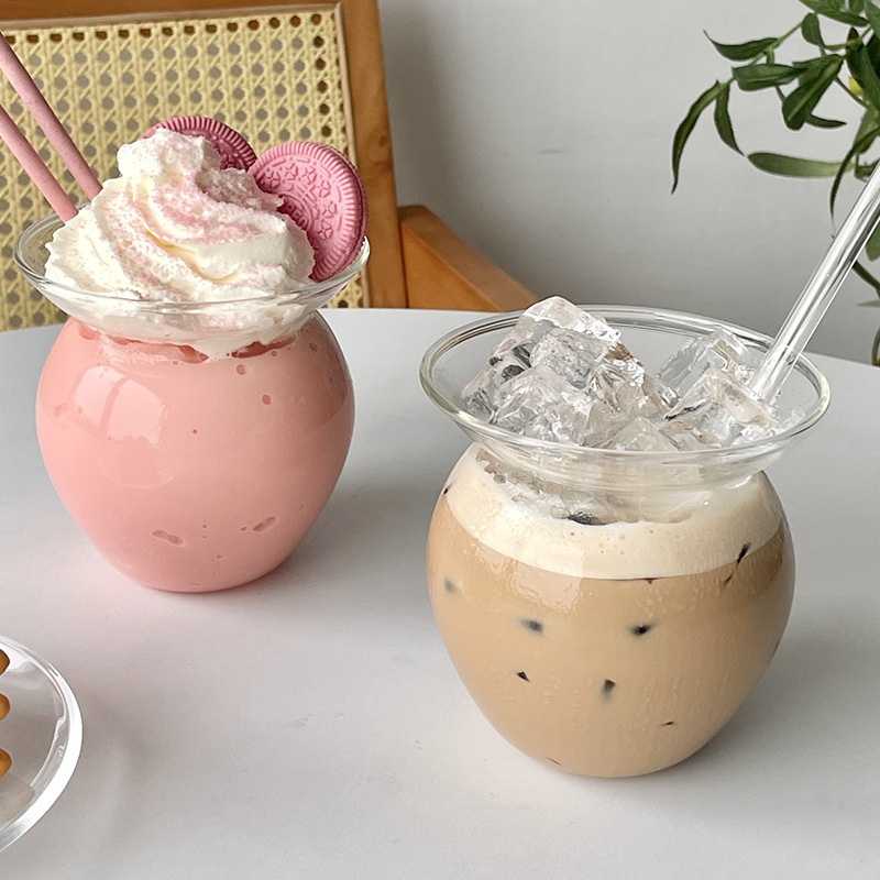 Creativo en línea popularidad vieja taza de chucurrido moda personalidad helado helado café té de leche frasco de vidrio