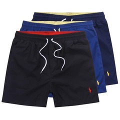 夏季男士沙滩Polo刺绣三分裤系带冲浪速干短裤宽松运动休闲家居裤