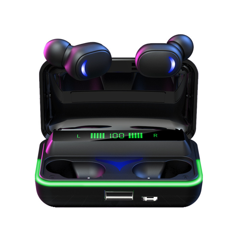 新型競技ゲームbluetoothイヤホン無線両耳知能デジタル表示モバイル電源呼吸灯ミニ音楽|undefined