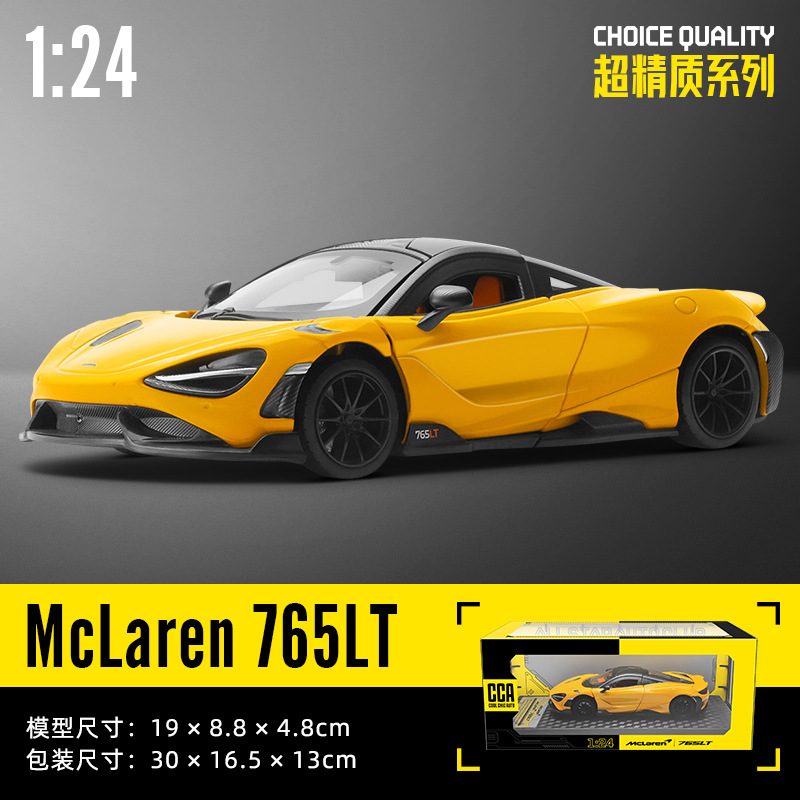 Modelo de coche de aleación McLaren 765LT a escala 1:24 con licencia oficial de CCA, obra de arte, adornos decorativos, coleccionables