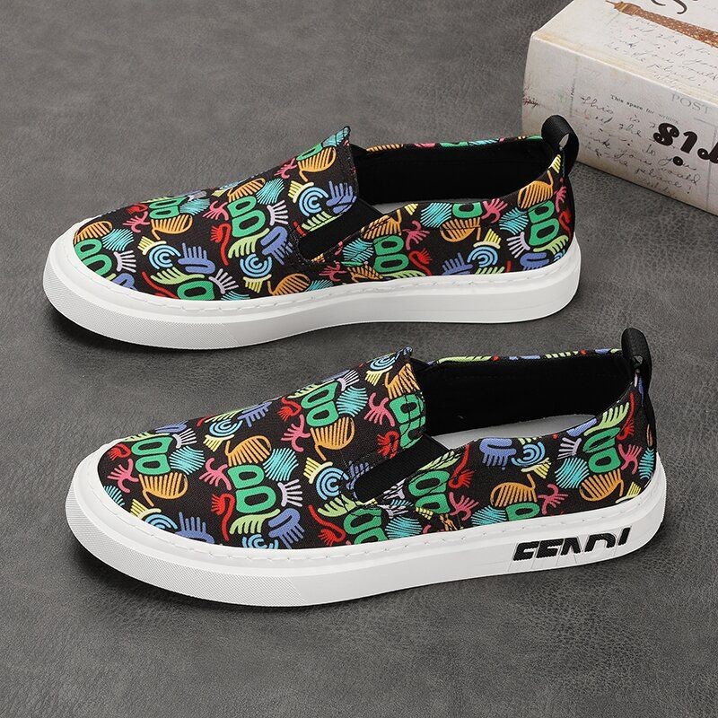 Men's Low Top Canvas Trainers Breathable Spring Summer Shoes_voghion.com