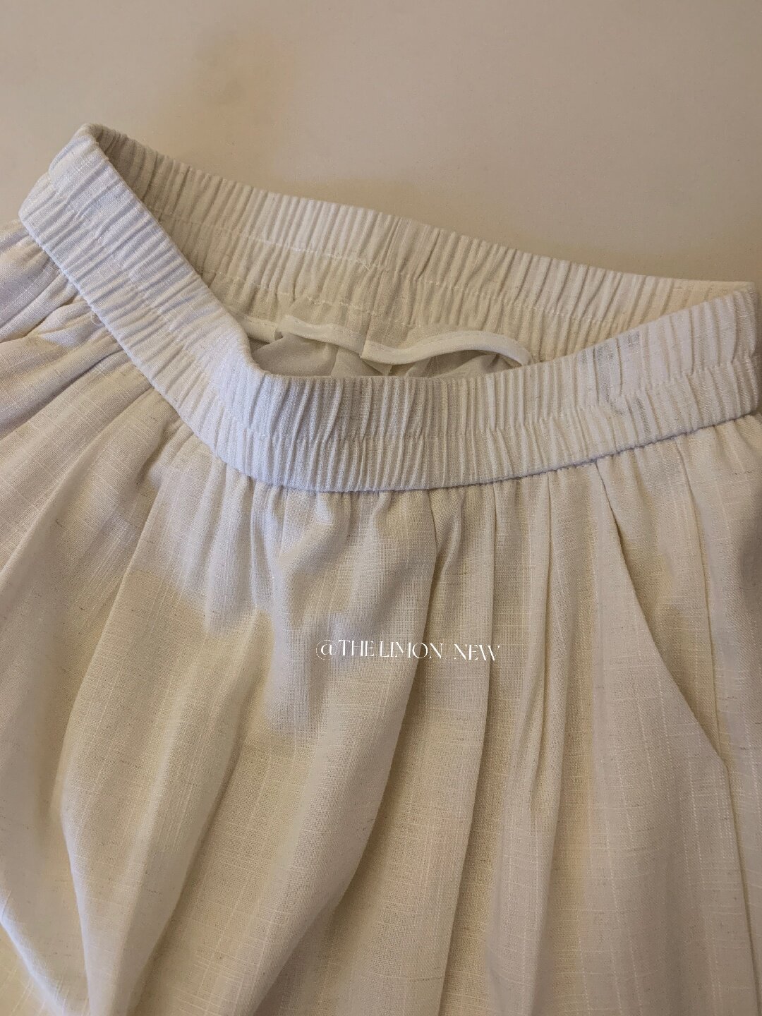 Quần ống rộng nữ vải linen phối cotton dáng suông mùa hè — Xám gạo, Xanh xám nhạt, Xanh đen, Cam bí ngô chi tiết 13